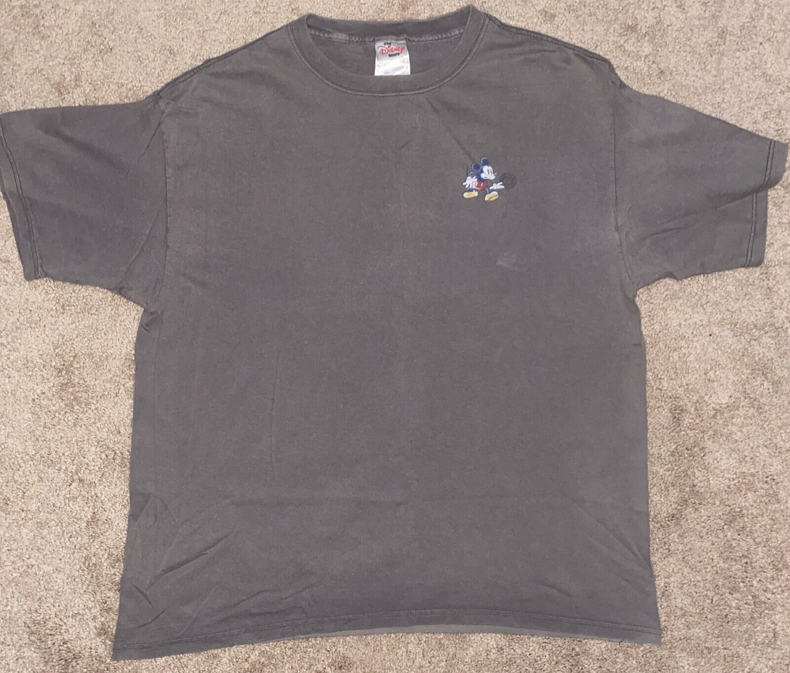 VINTAGE Disney Store Mickey Mouse Cartoon T-Shirt XL Gray Classic Movie TV