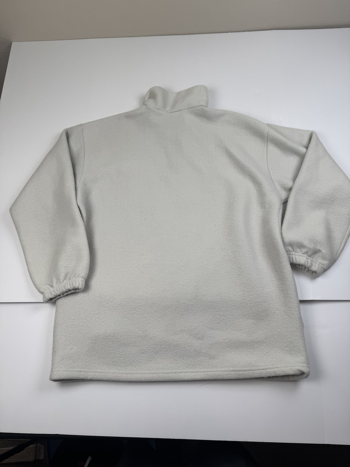 Vintage Nike Pullover Mens Large Gray Red Swoosh Fleece Half Zip Made USA 90s