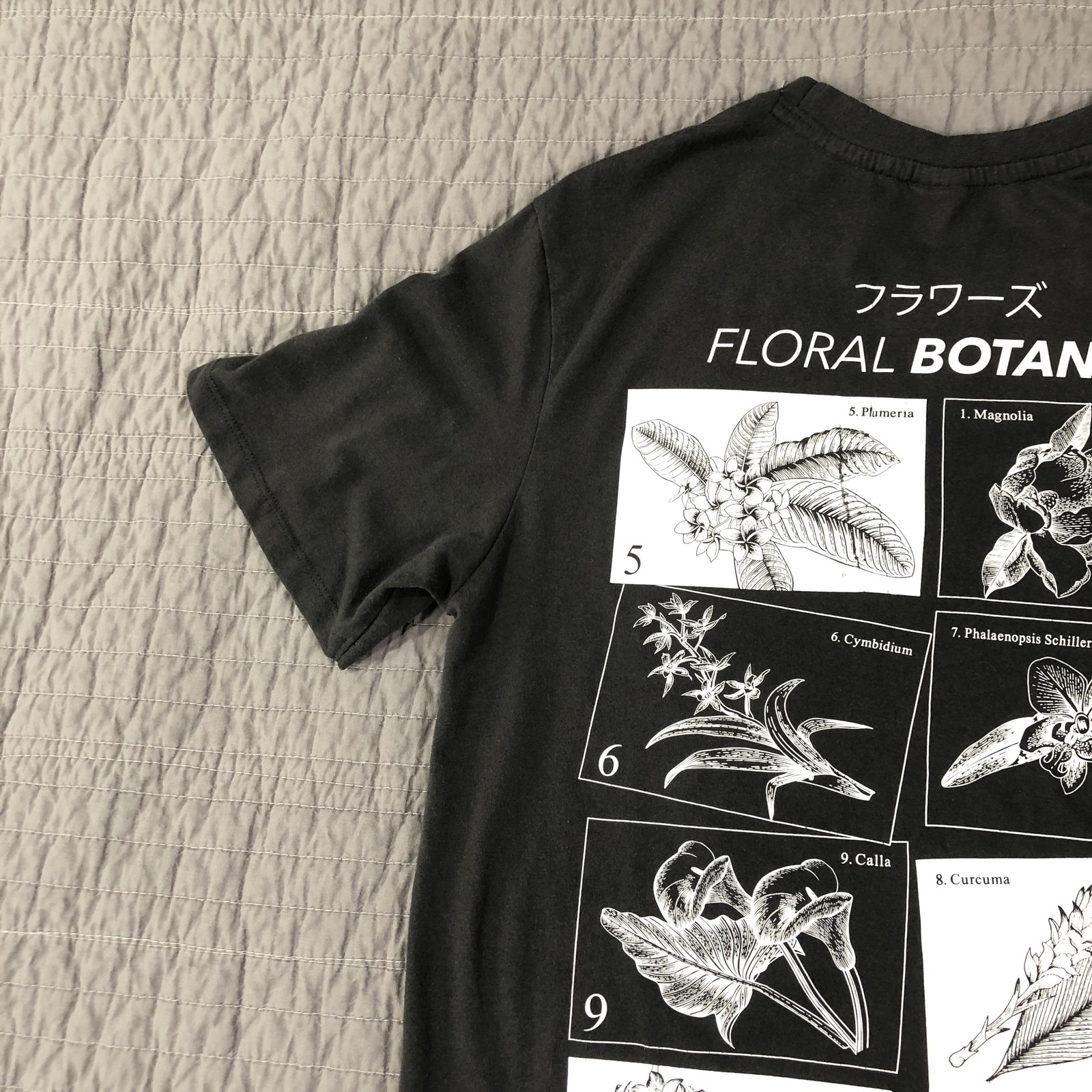 Recycled Threads Shirt Men Small Gray Floral Botanica Embroidered Graphic Tee