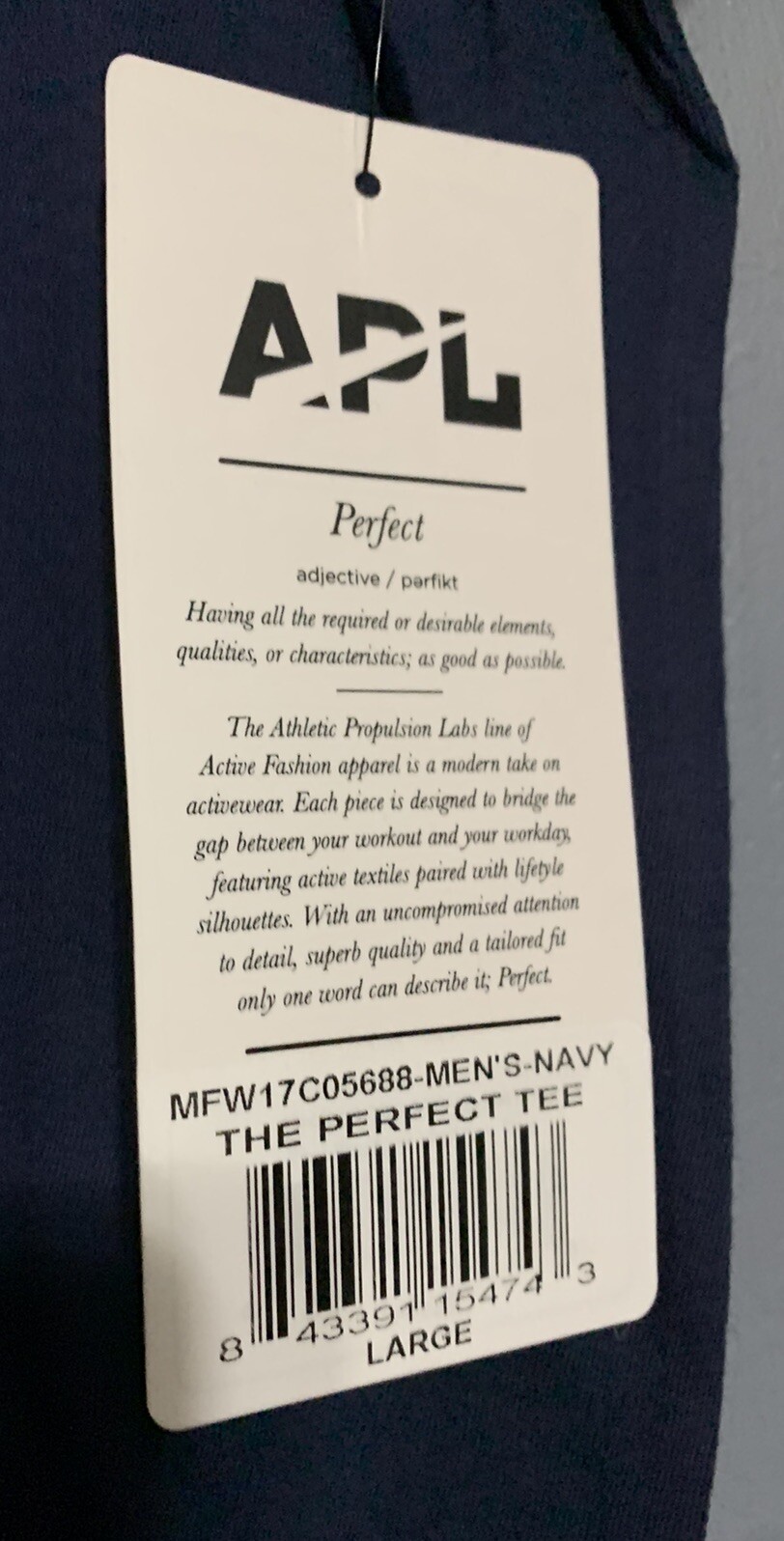 APL Men’s Sz Large Navy The Perfect Tee Short Sleeve T-Shirt