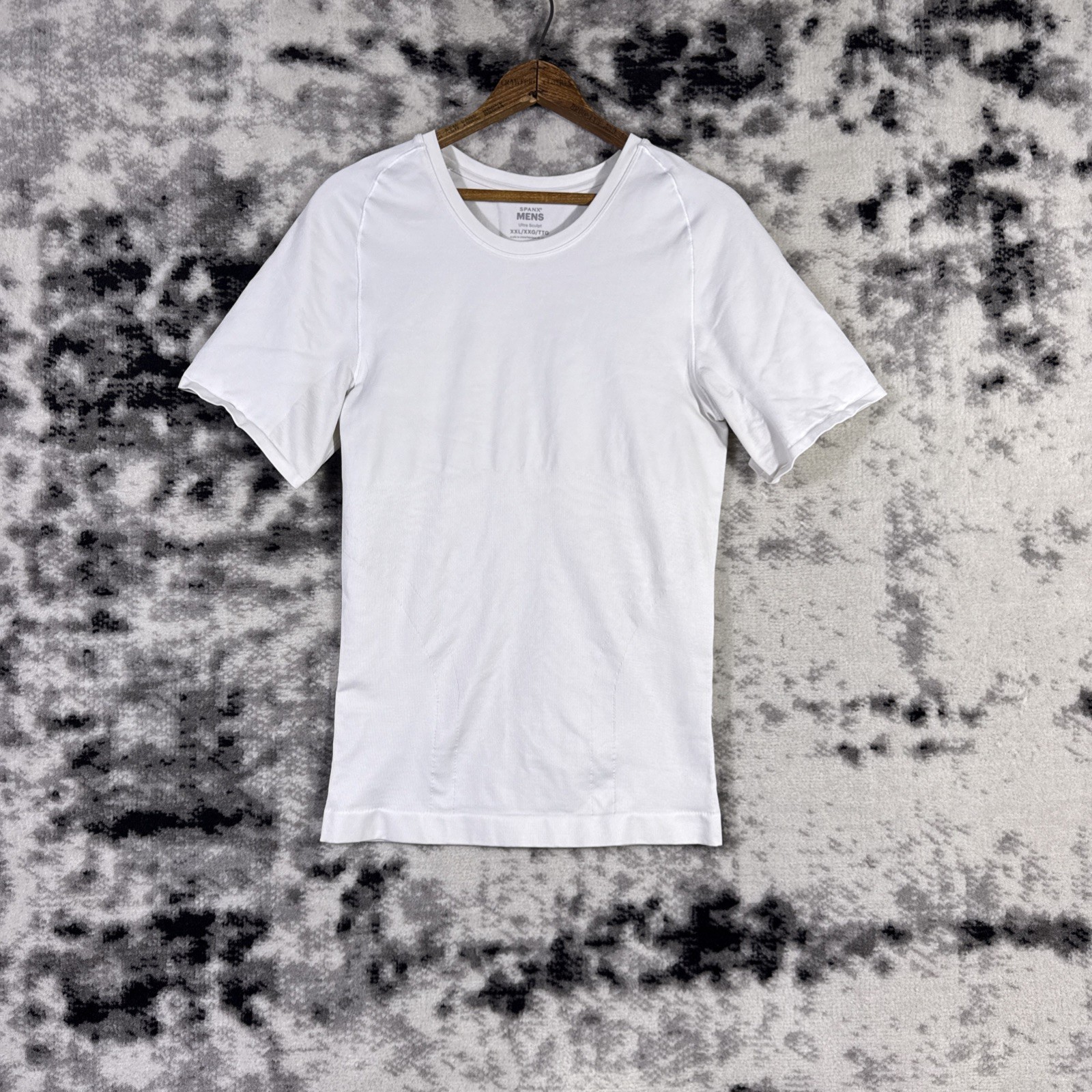 Spanx Ultra Sculpt Shirt Mens Size XXL White Short Sleeve Gym Training Nylon