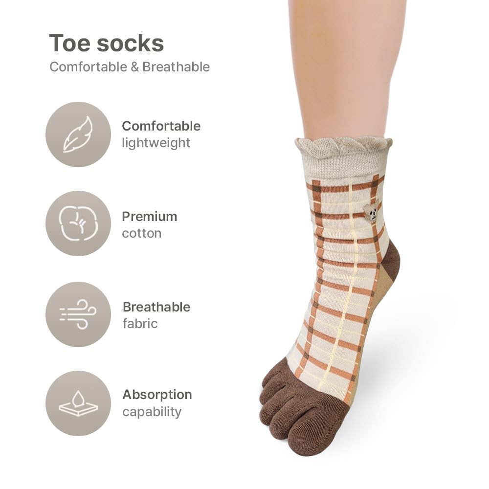Womens Girls Toe Socks Five Fingers Cute Colorful Ankle Athletic Running Toe …