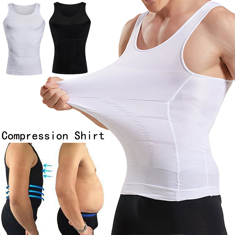 Men’s Shaper Cooling T-Shirt Compression Belly Vest Slimming Underwear Tank Top