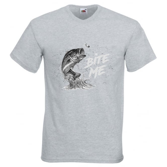 Fishing Bite Me Fish Trout Humour Novelty T Shirt Various Colours And Sizes