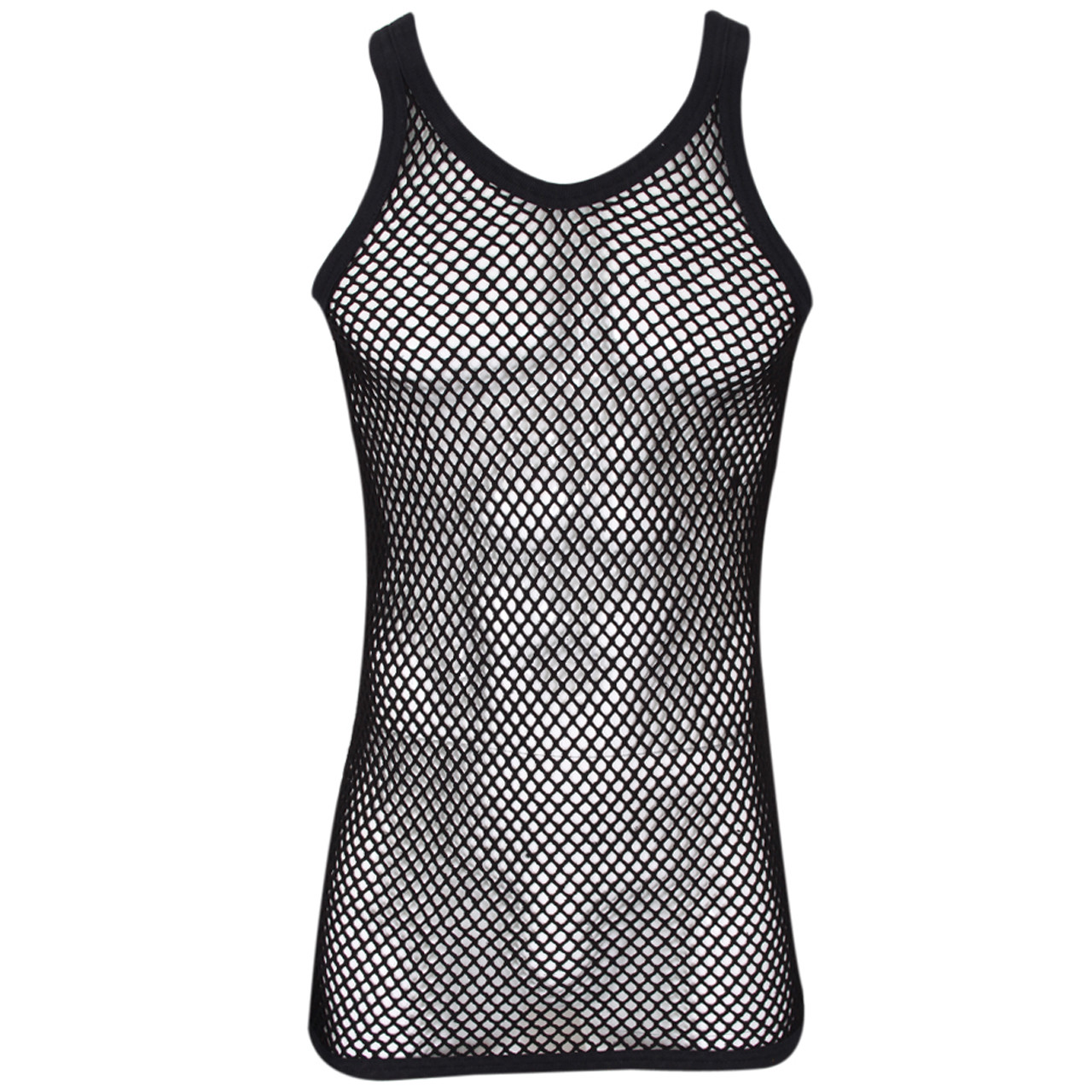New Mens String Mesh Vest Fitted 100% Cotton Gym Training Tank Top !!US SELLER!!
