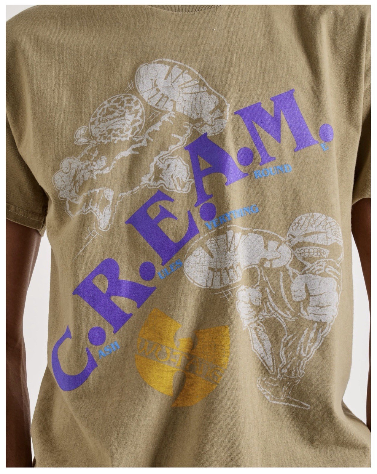 2025 Olive Green Purple WU-TANG CLAN C.R.E.A.M. TEE