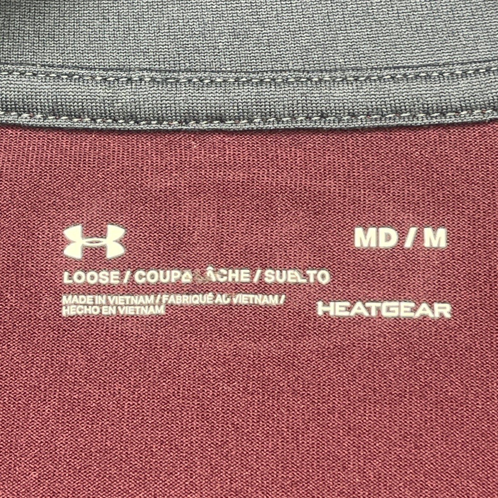 Under Armour Pullover Mens Medium HeatGear 1/4 Zip Maroon Graphic EUC