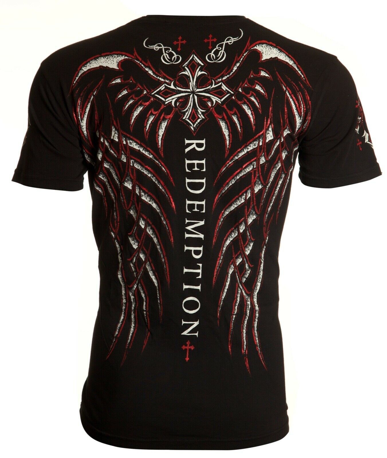 ARCHAIC by AFFLICTION Mens T-shirt Spine Wings Black Regular Fit S-2XL