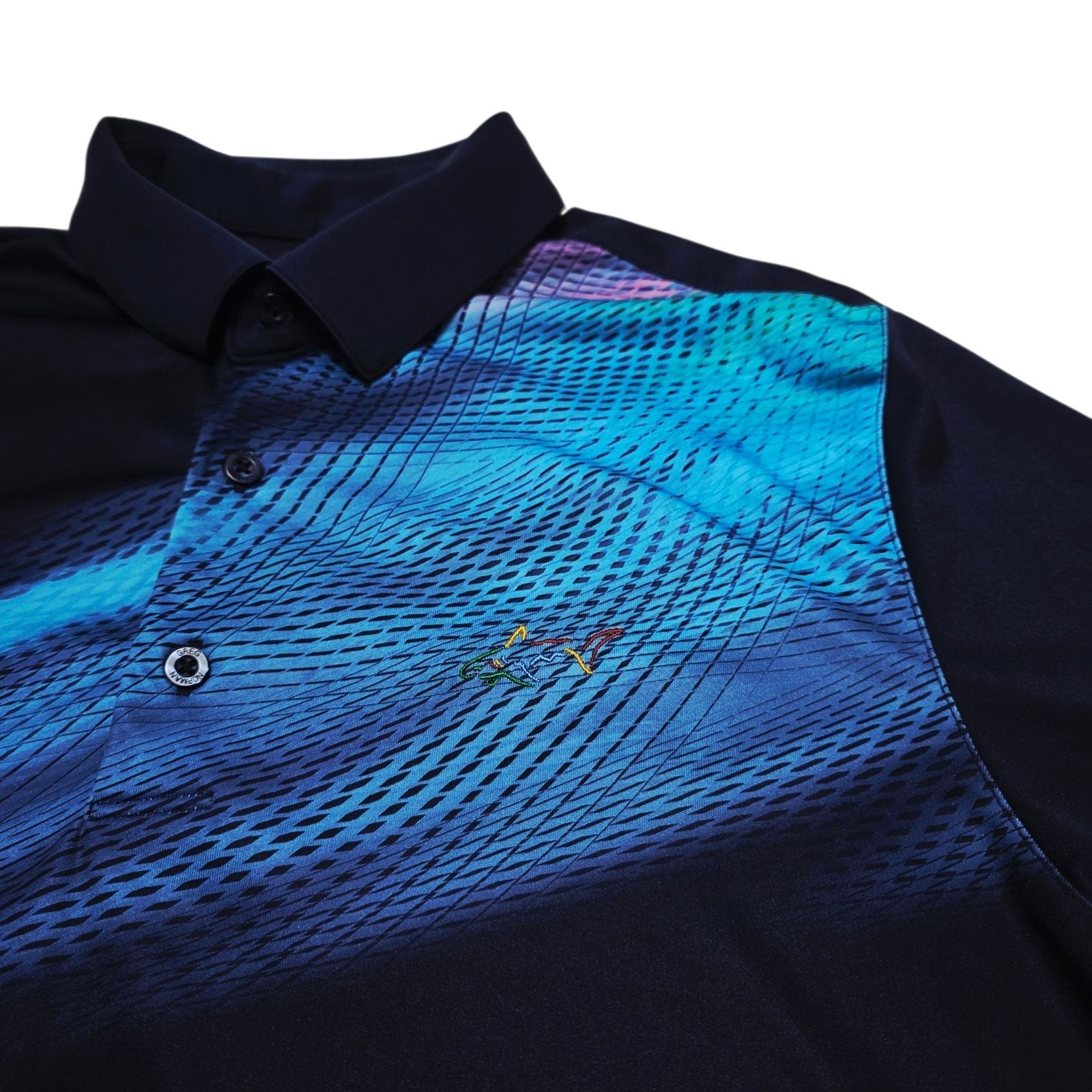 Greg Norman Blue Golf Casual Polo PlayDry Polyester Short Sleeve Men’s Medium