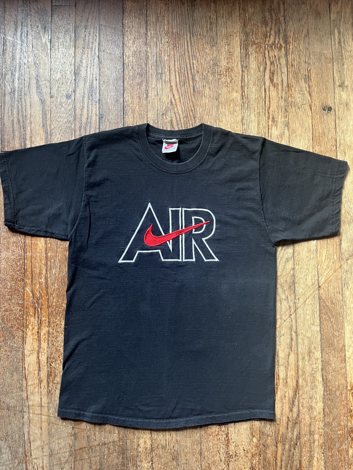 Vintage 90s Nike Air Mens Sz L Air Embroidered tee Gray Tag USA Made