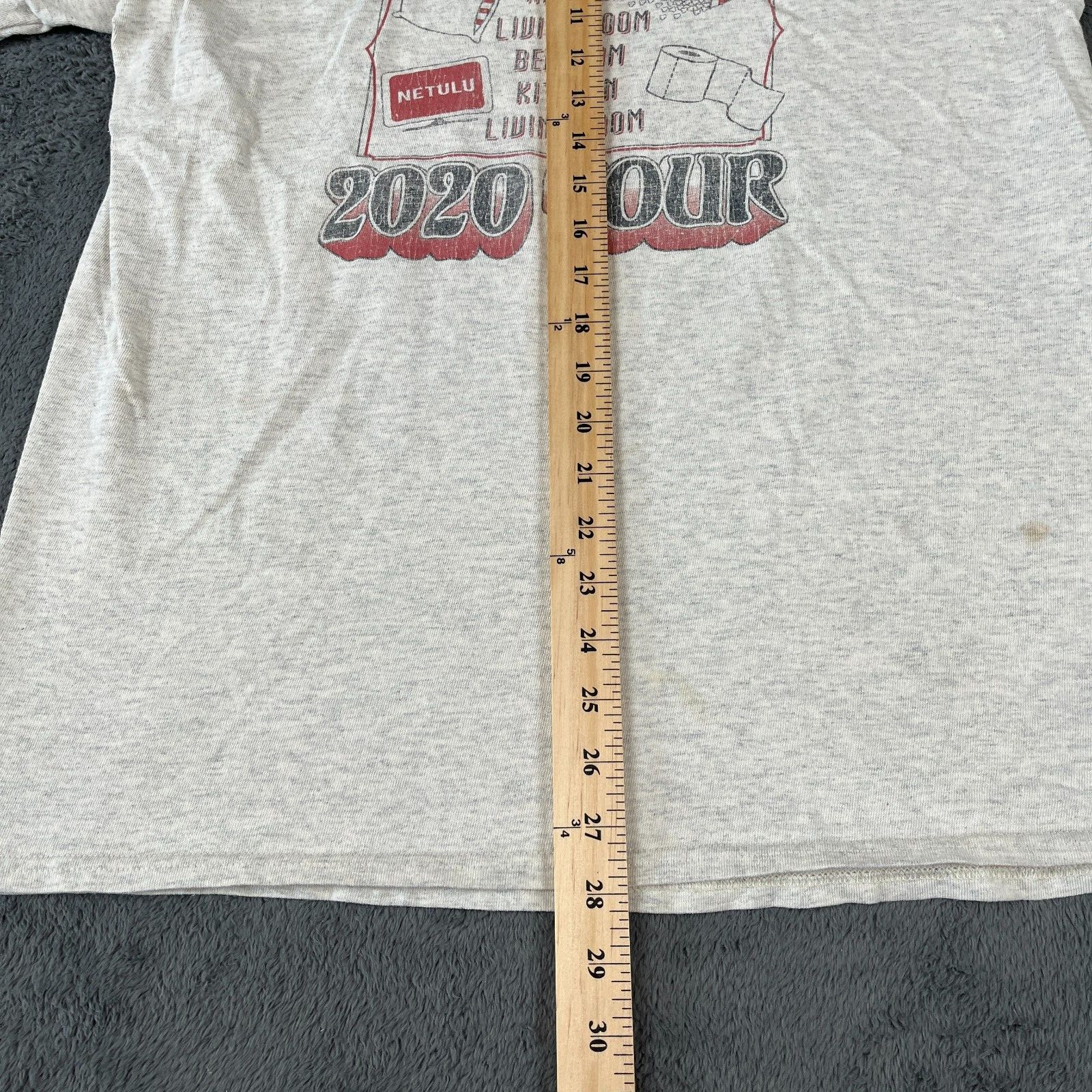2020 Quarantine Tour T-Shirt Unisex Size Large Gray Covid Shirt Funny