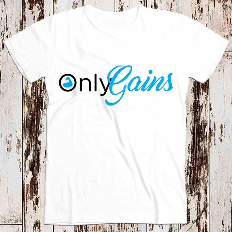 Only Gains GYM No Pain No Gain Best Seller T Shirt Music Retro Top Tee Gift 8598