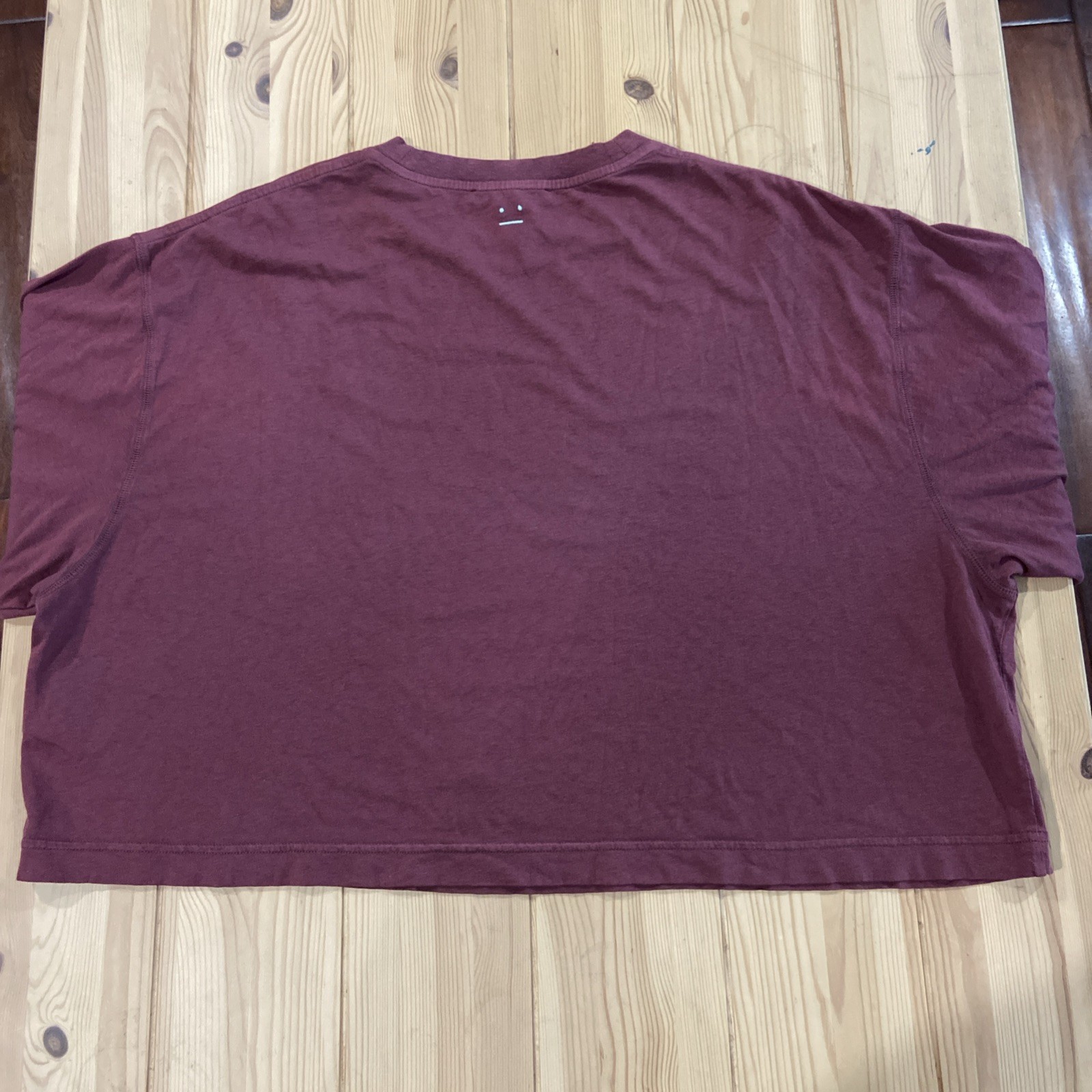 Acne Studios Nash Face Wine Red T-Shirt Size M