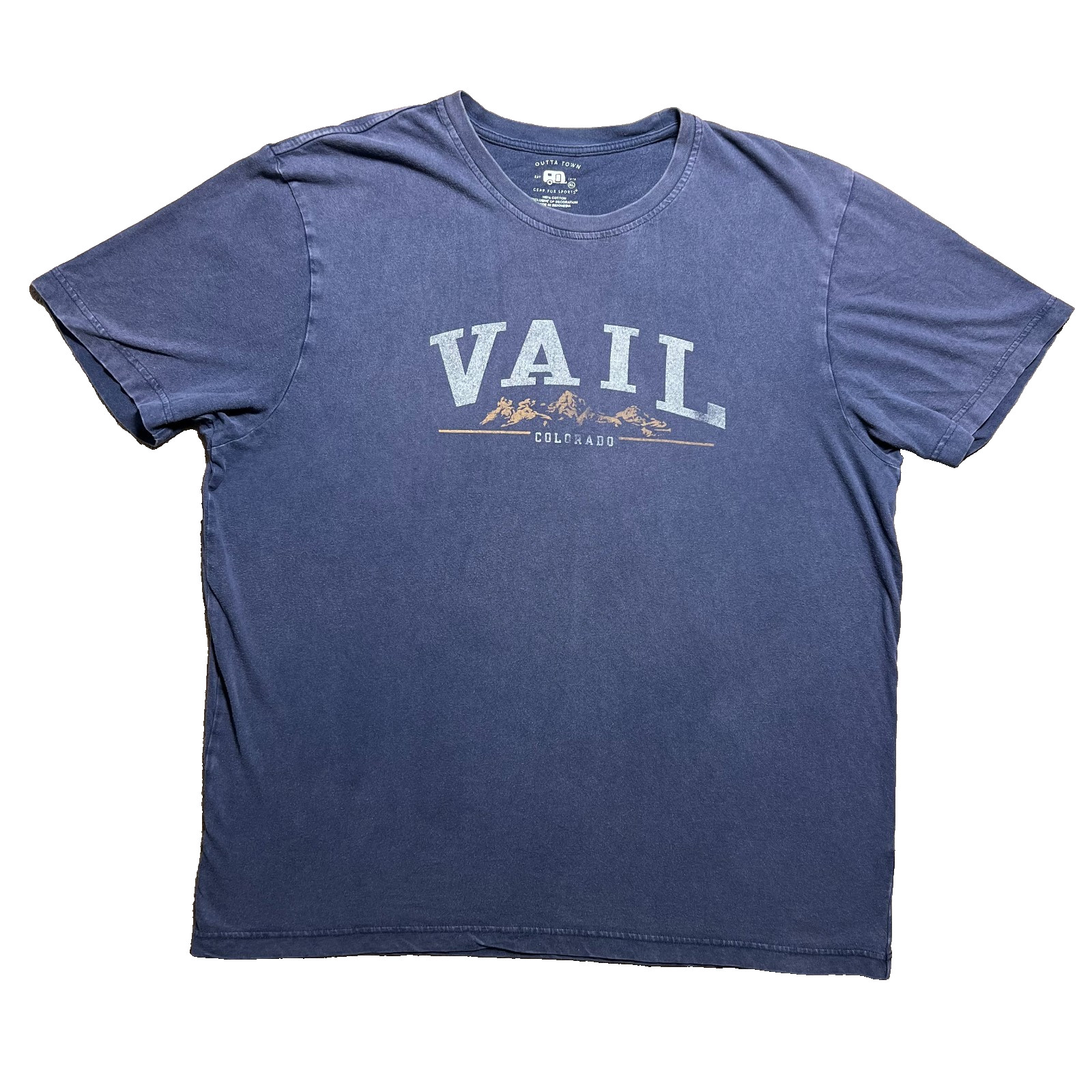 Vail Colorado T Shirt Mens XL Blue Outta Town Vintage Mountain Ski Souvenir Tee