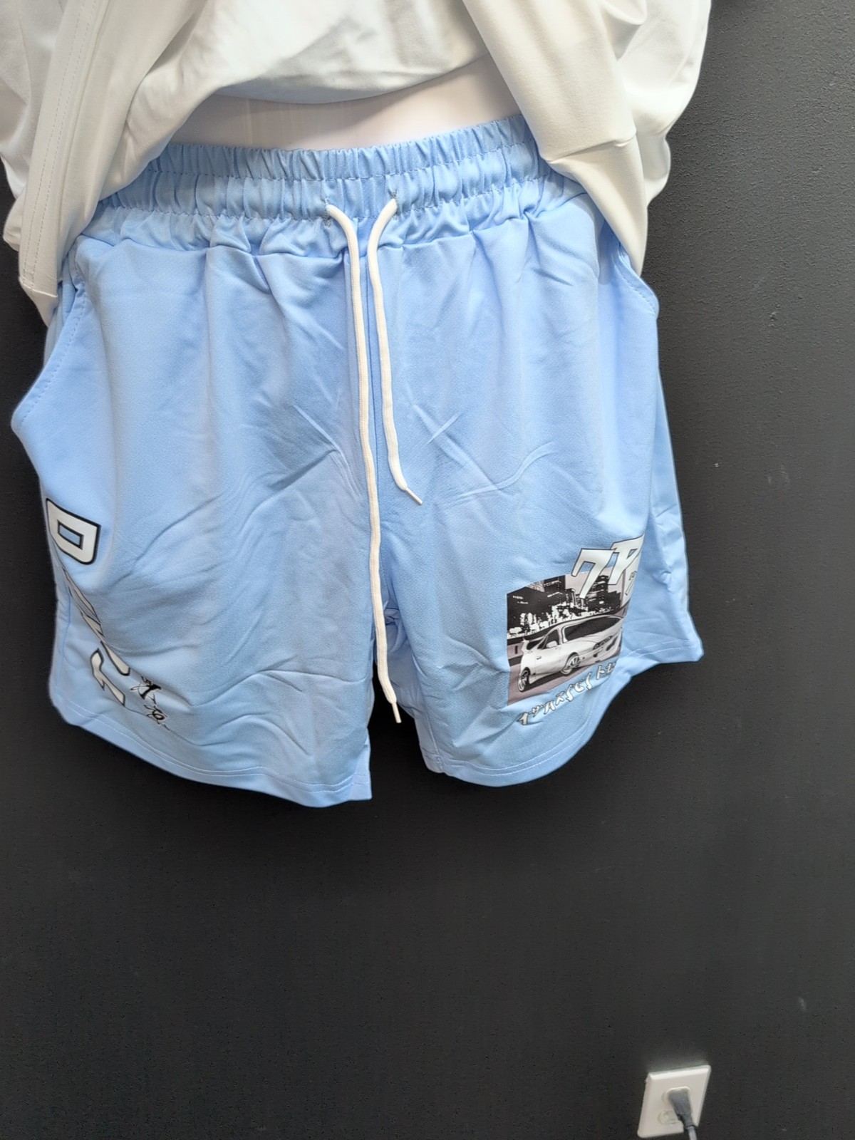Shein Manfinity Short Sleeve T Shirt & Drawstring Shorts Set Size Small Multi