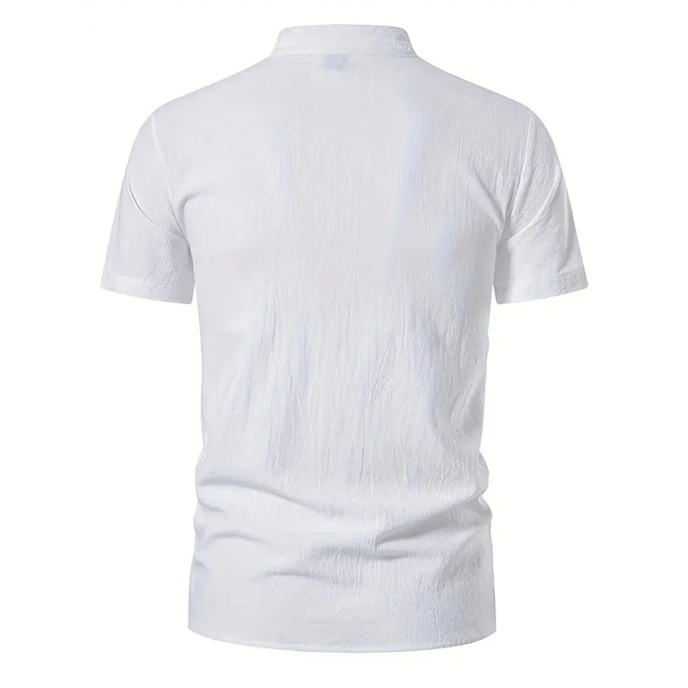 Men’s Retro Cotton Linen Shirt Stylish Pirate V-neck S-XXL Trendy Comfy Gift Tee