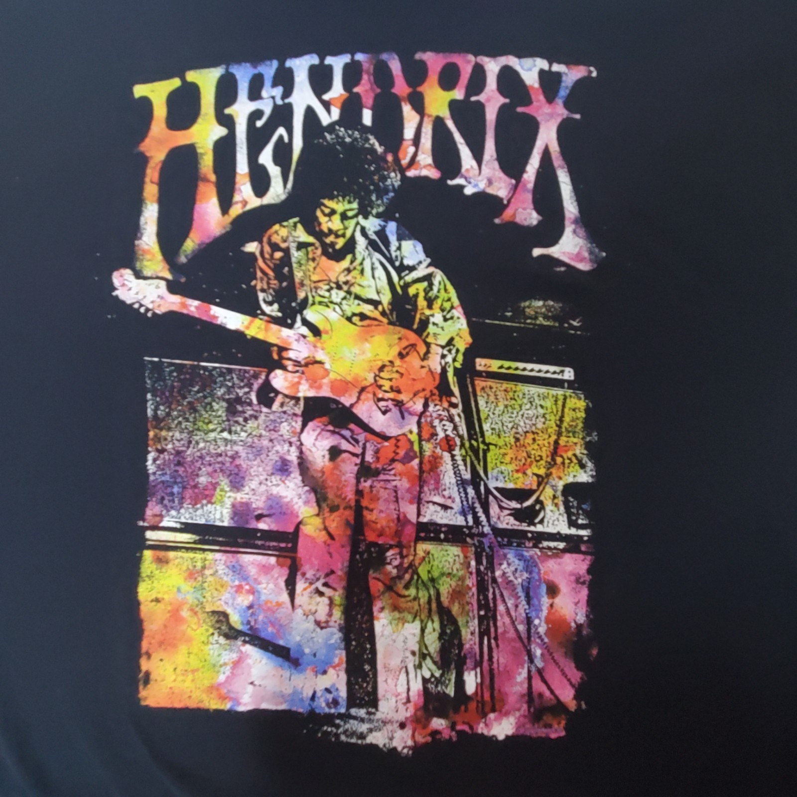 Jimi Hendrix Multi-Colored Large Black Short Sleeve T-Shirt New Without Tags