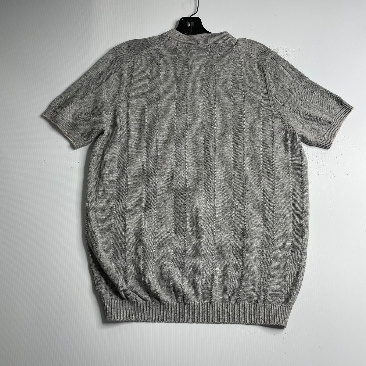 BRUNELLO CUCINELLI Textured Rib Knit T-Shirt Men’s Size US 38 Gray