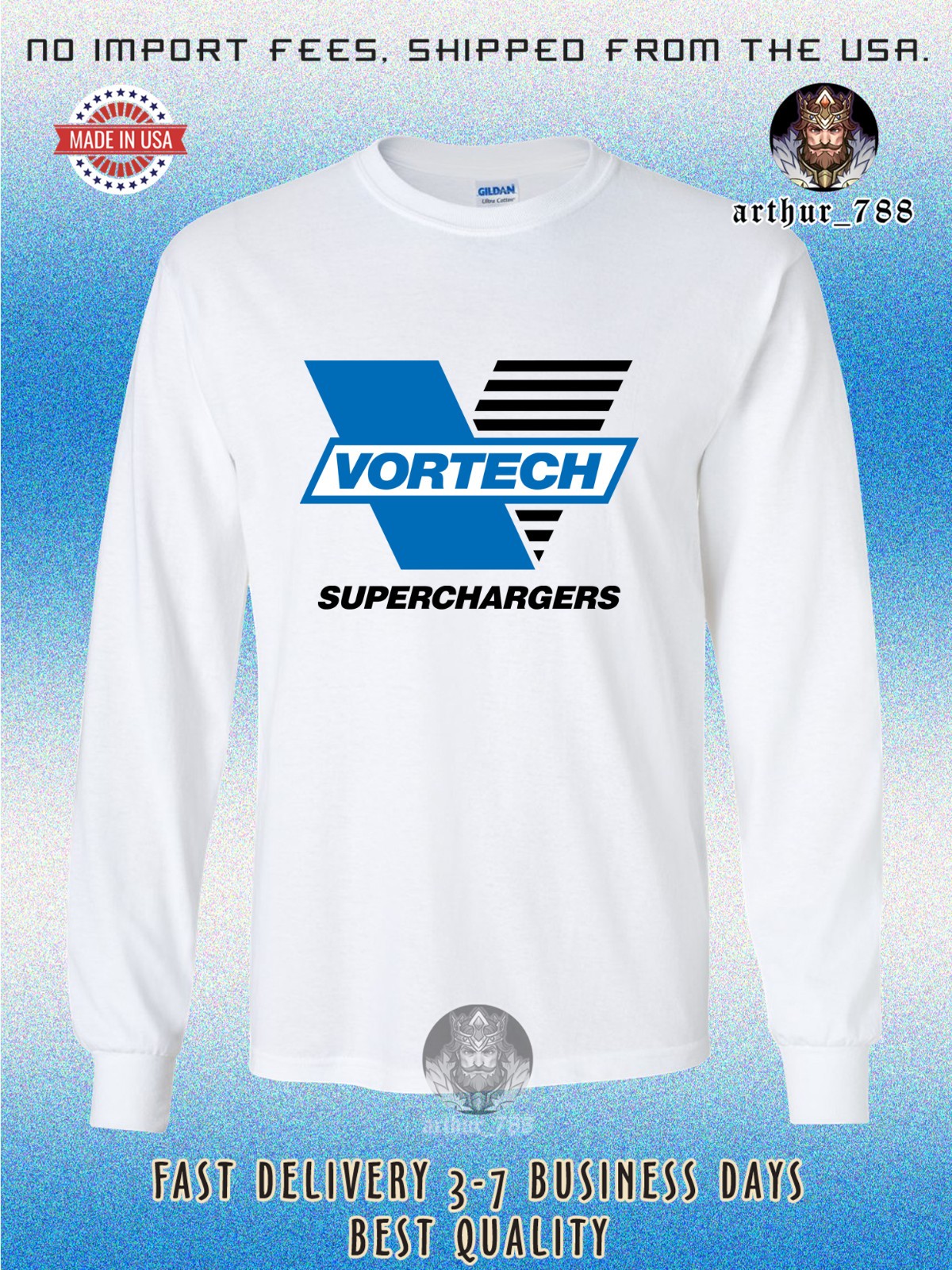 Vortech Racing Supercharger Logo Men’s Long Sleeve T-Shirt American Size T-Shirt