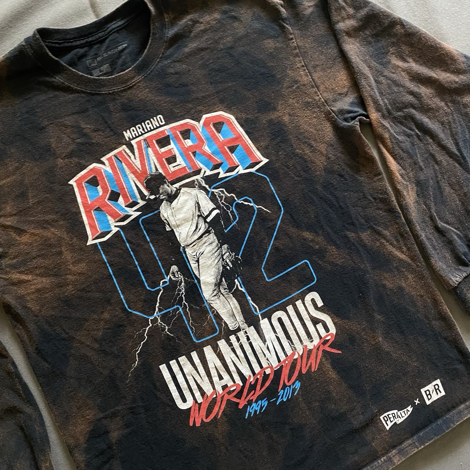 Bleacher Report Mariano Rivera World Tour Long Sleeve Shirt Mens L Black Bleach