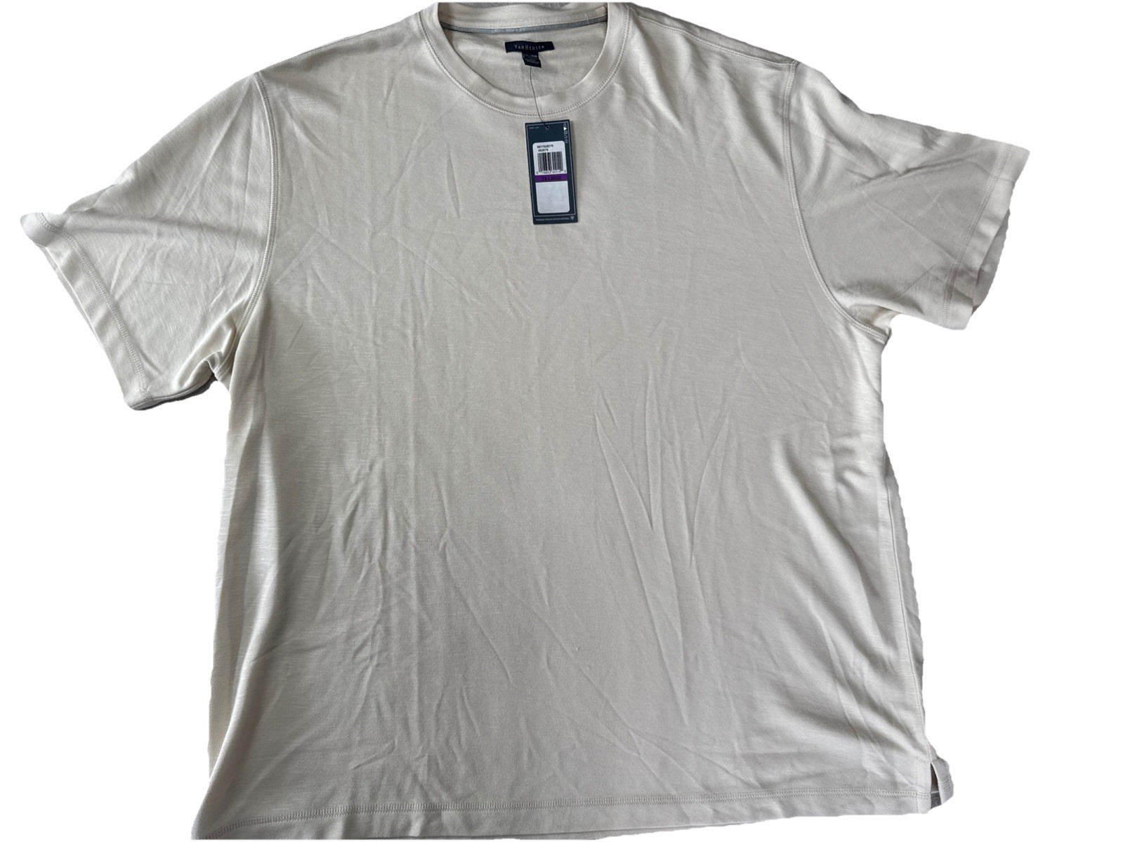 VAN HEUSEN Round Neck, BEIGE, Men’s T-shirt Size XXL Modal & Polyester NWT