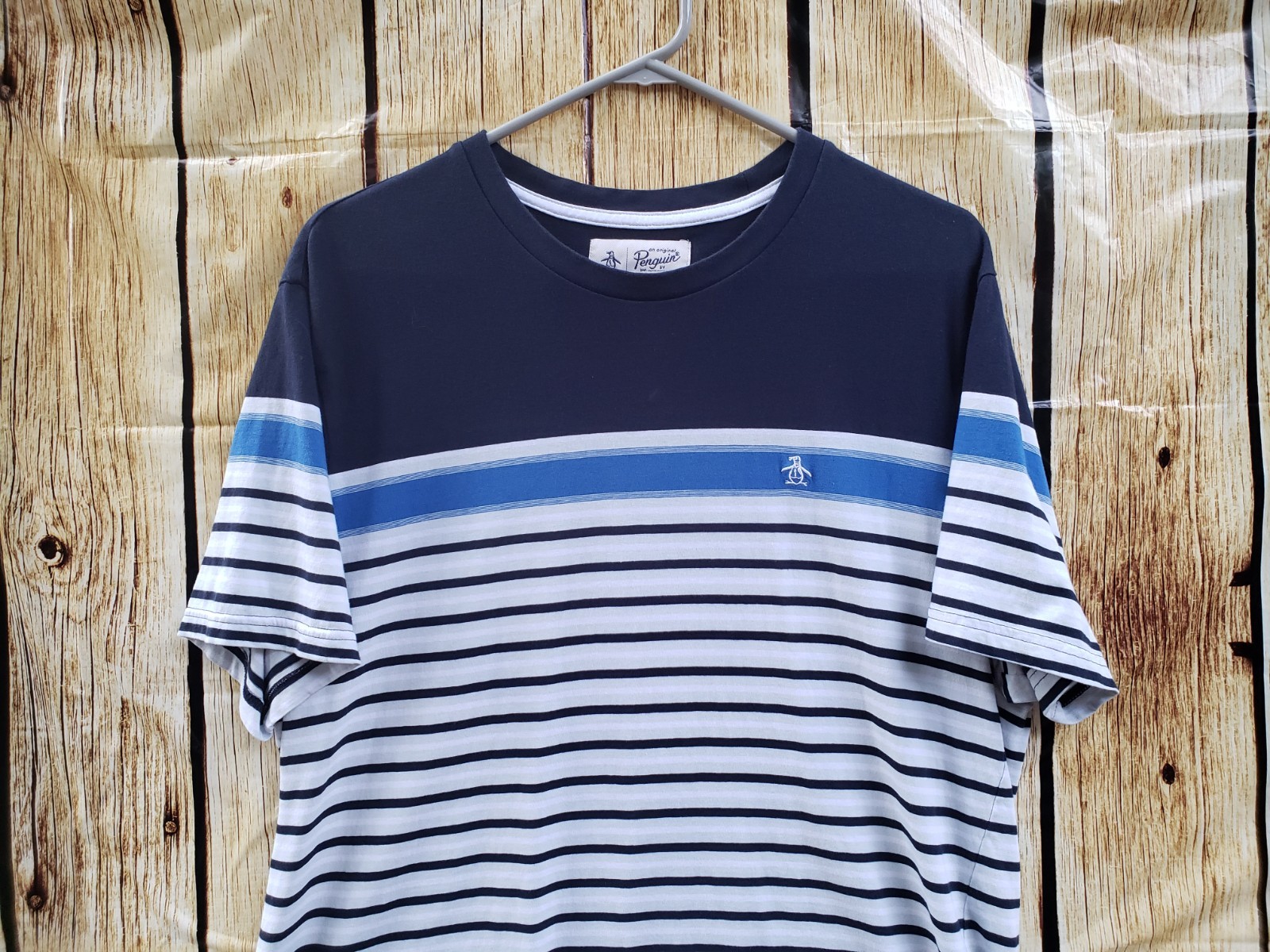 🔥 Original Penguin Blue / White Striped Shirt Men’s XL Slim – Large L Regular