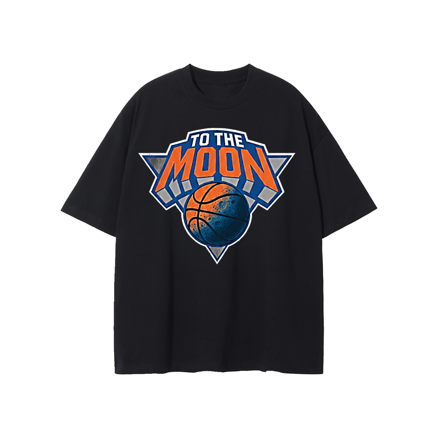 New York Knicks Basketball “To The Moon” T-Shirt NYC Double Sided Tee S-2XL