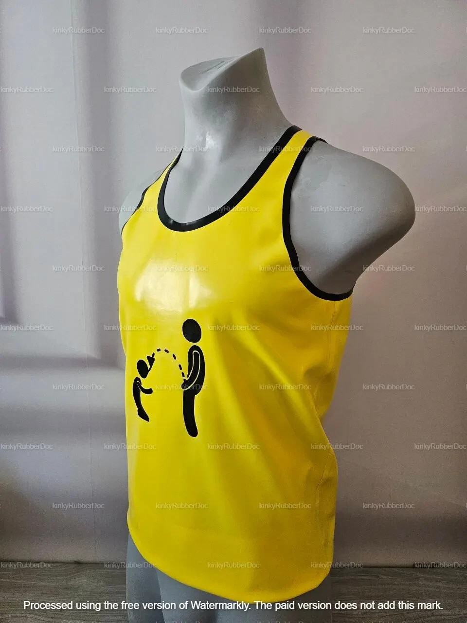 Customizable Latex Rubber Tank Top – Piss Biohazart Custom text
