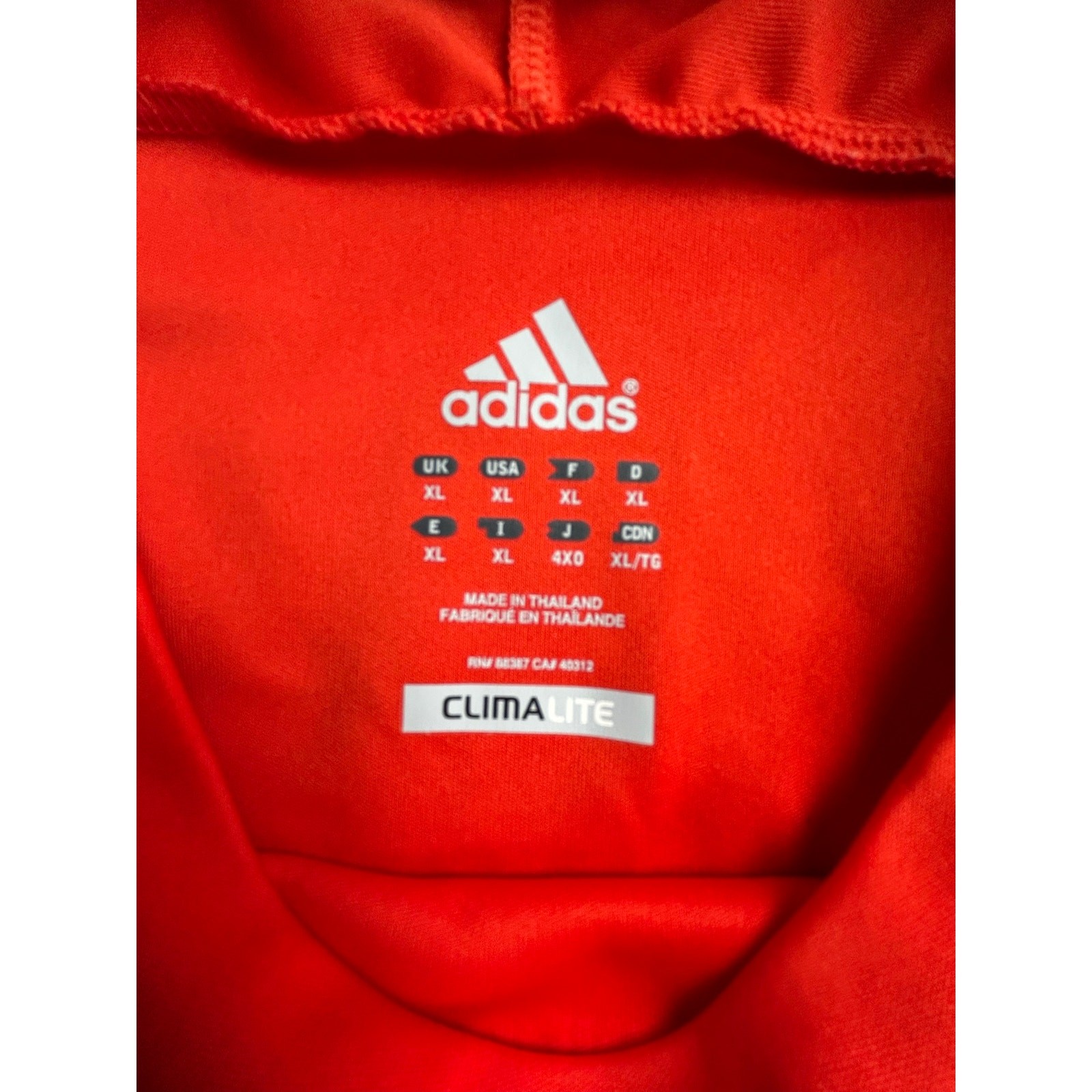 Adidas ClimaLite Men’s XL Orange Performance Athletic Training Shirt 3 Stripe