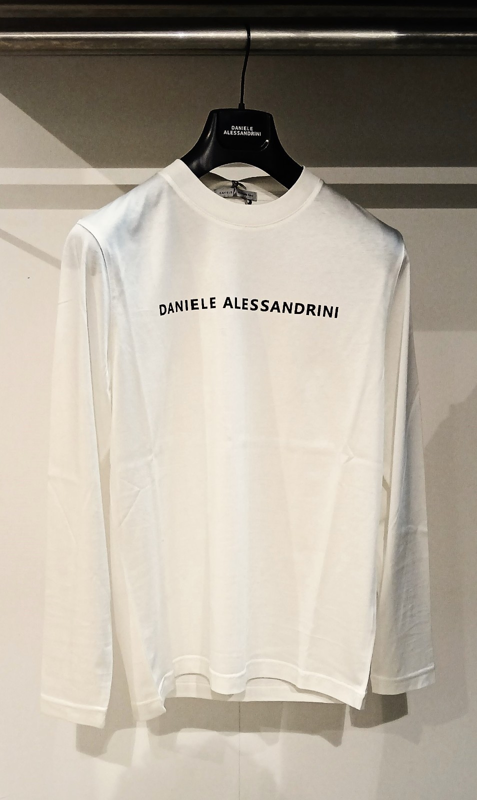 DANIELE ALESSANDRINI men’s long sleeve t-shirt DA1FW26T004 white black