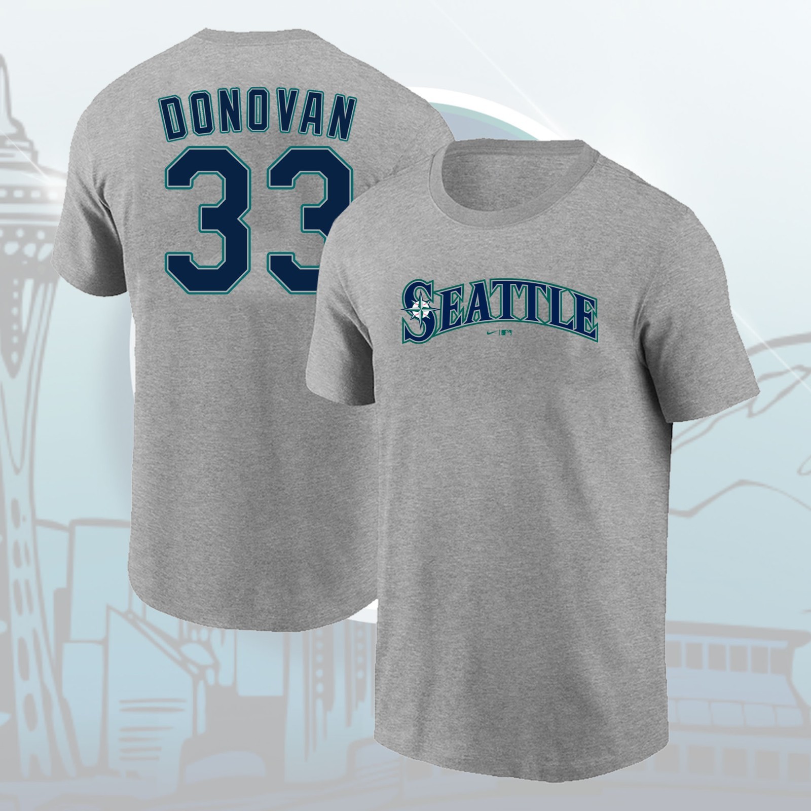 NEW HOT! Brendan Donovan #33 Seattle Mariners 2026 Name & Number For Fans