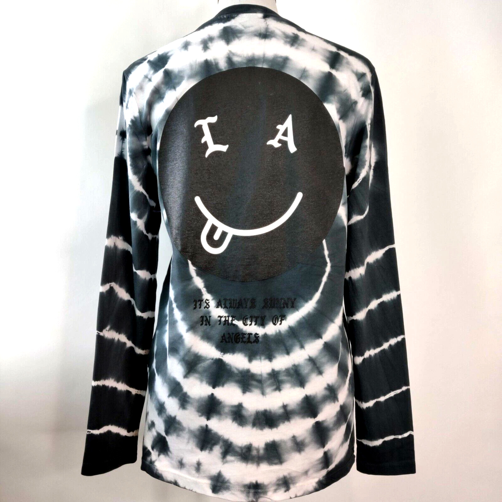 Asos NWT Unisex Sz 2XS Tie Dye L.A. Happy Face Graphic Long Sleeve T-Shirt Top