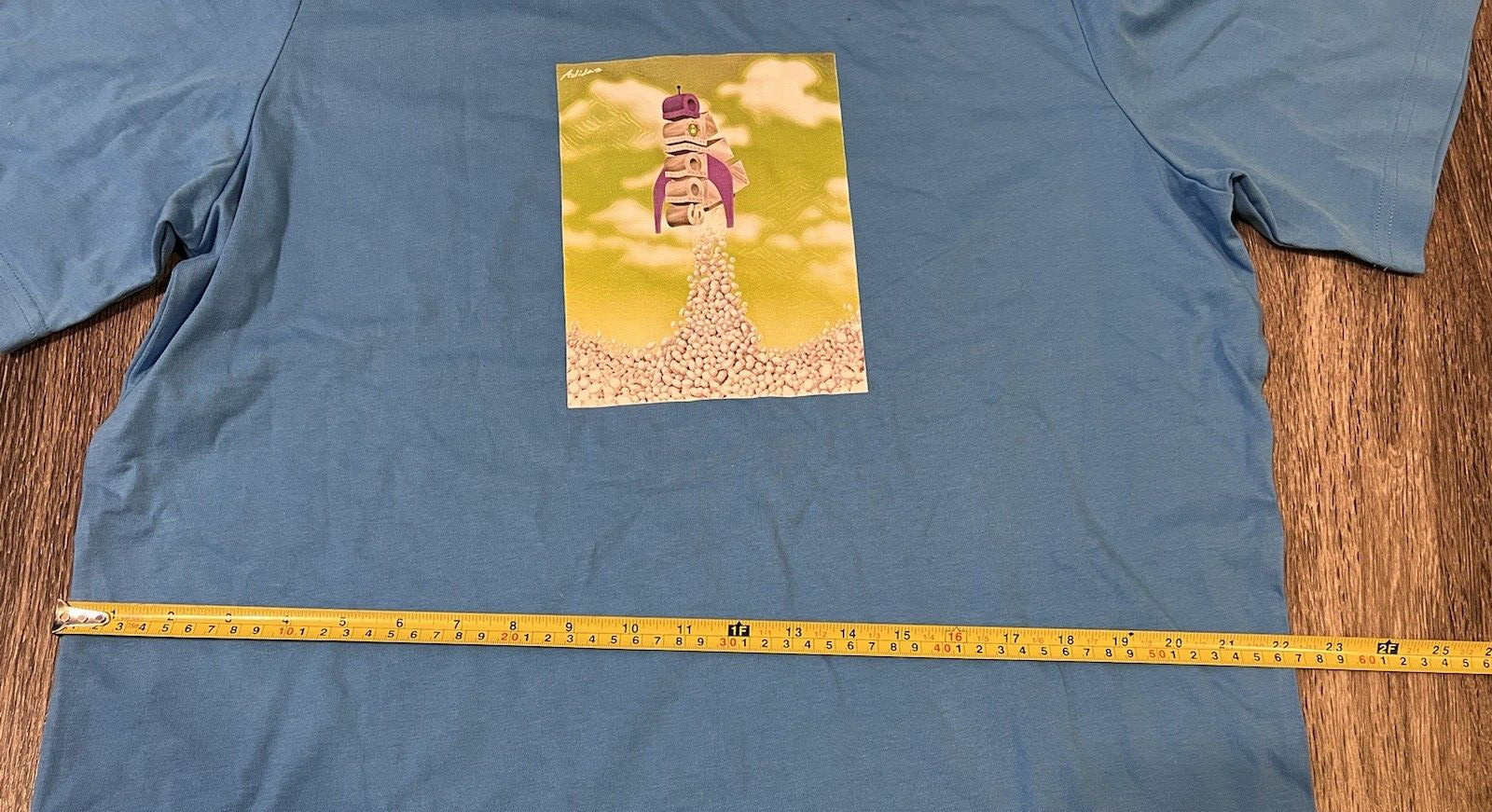 Adidas T-Shirt Mens L Large Big And Tall Blue Boost Rocket Graphic Tee HK6760