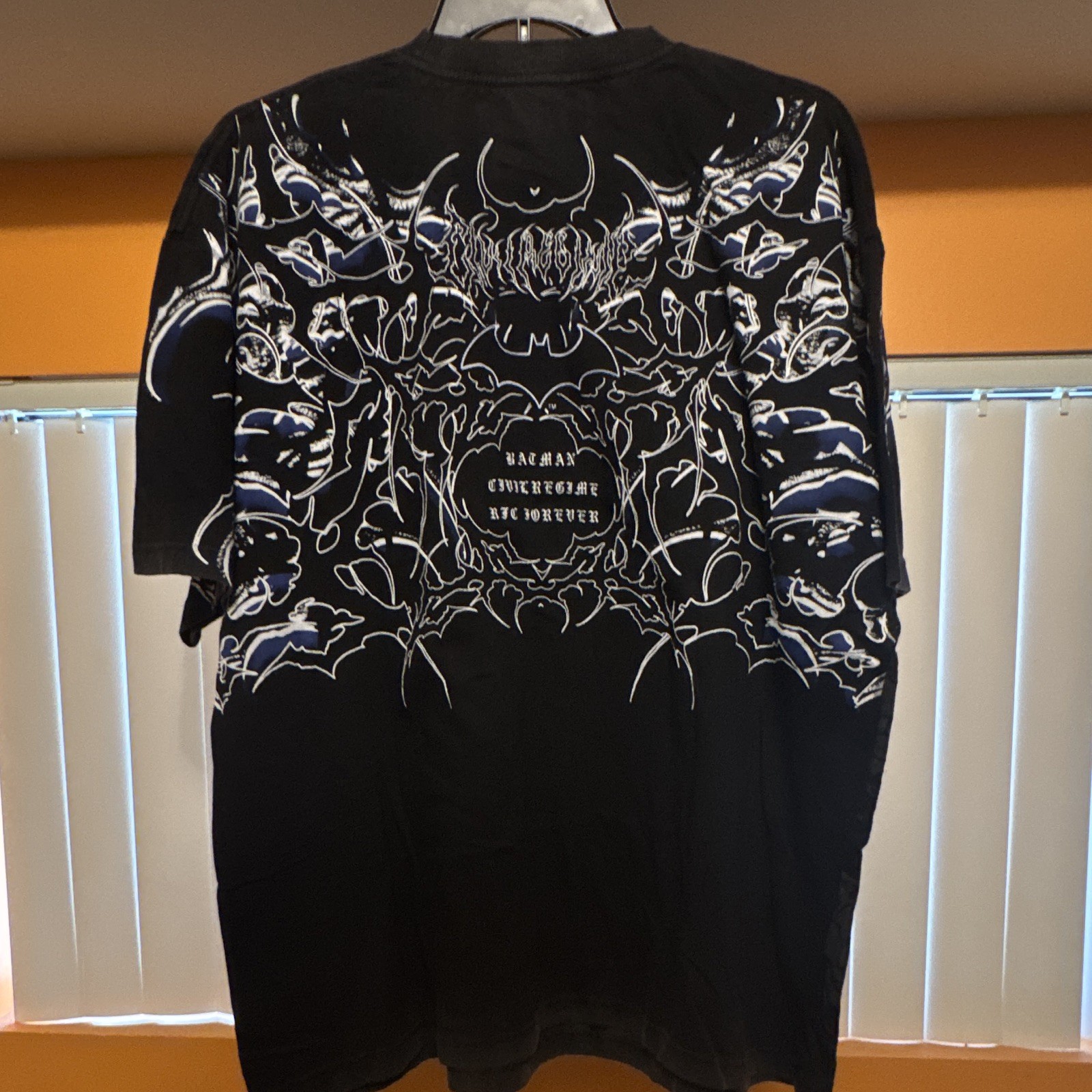 Civil Regime Men’s Batman DC Comics Graphic Logo Crew Neck Tee Black Blue XXL