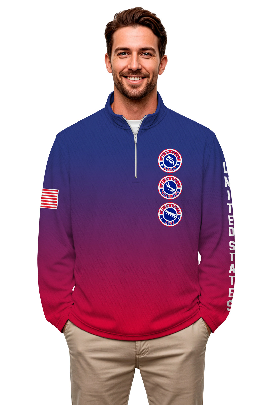 United States Bobsled Lightweight Faded 1/4 Zip Pullover