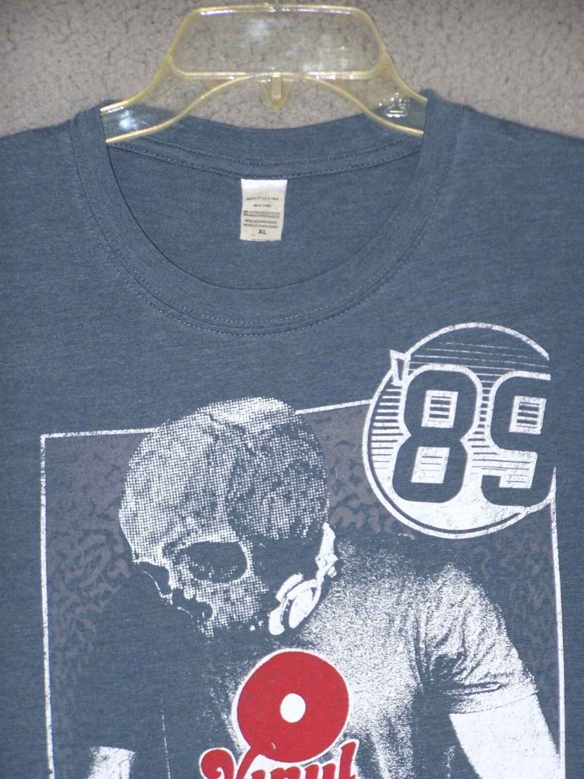 Vinyl Zombies Shirt Adult Xl Slim Fit Gray Graphic Skull World Tour Rock Mens