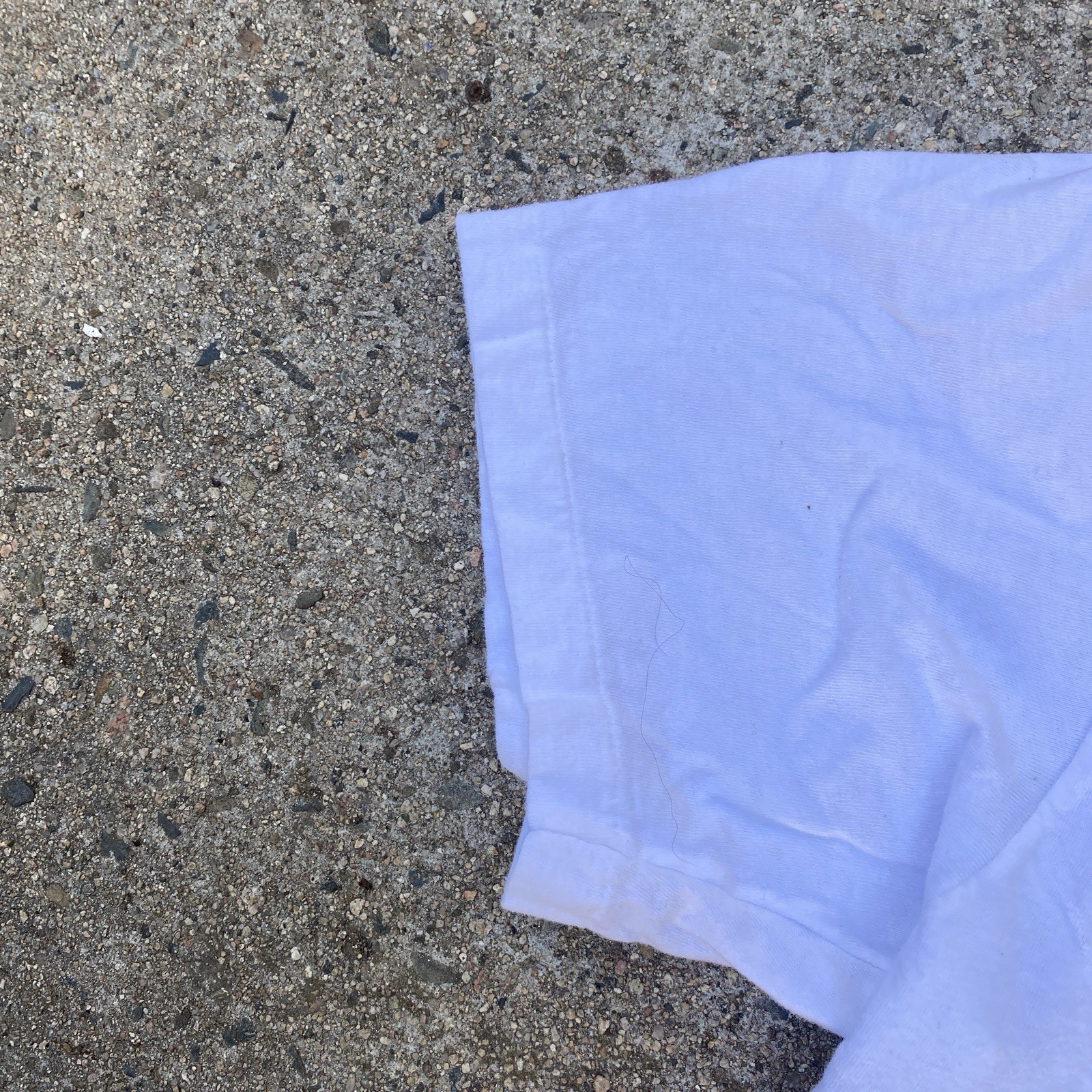 Vintage 90s Hanes Classics Plain White Tee Shirt Medium Single Stitch Blank