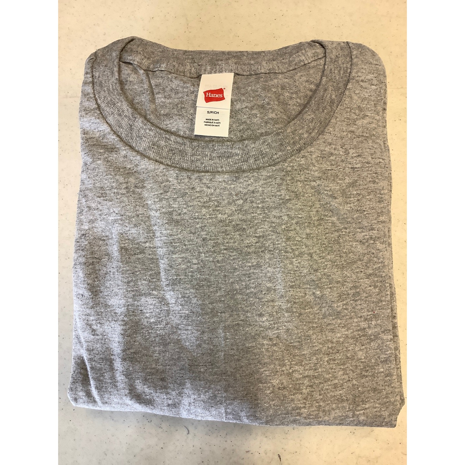 Hanes Essentials Men’s S 6-Pack Light Steel Cotton Short Sleeve T-Shirts G13-18