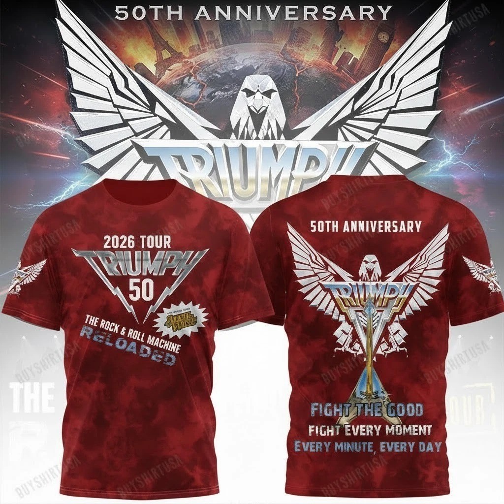 Triumph Band Rock & Roll Machine Reloaded 2026 3D T-shirt