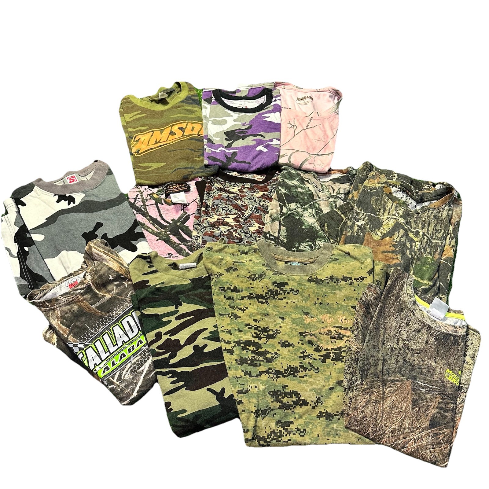 VTG Realtree Mossy Oak Camouflage T-Shirt Men’s Mixed Size Lot of 12 Hunting 90s
