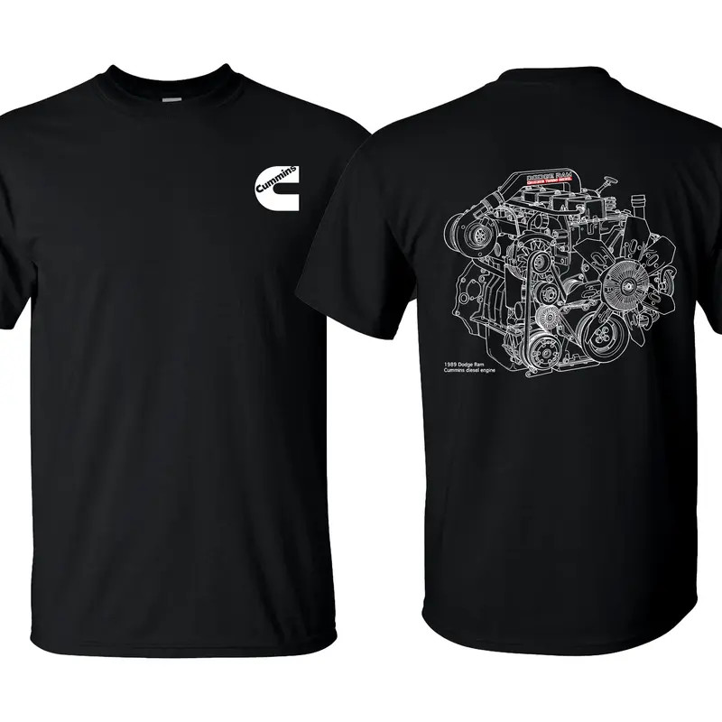 Cummins Engine Unisex T-shirt , Premium quality Organic 100% Cotton Mens Solid