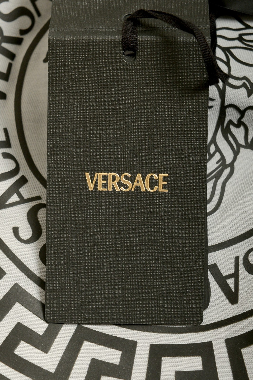 Versace Men’s Gray Logo Print Crewneck Short Sleeve T-Shirt US 2XL IT 56