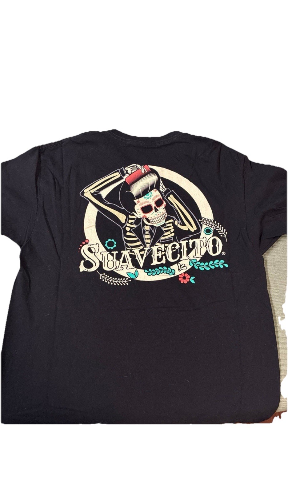 Suavecito Graphic Skeleton Black Cotton Men’s Short Sleeve T-Shirt Size L