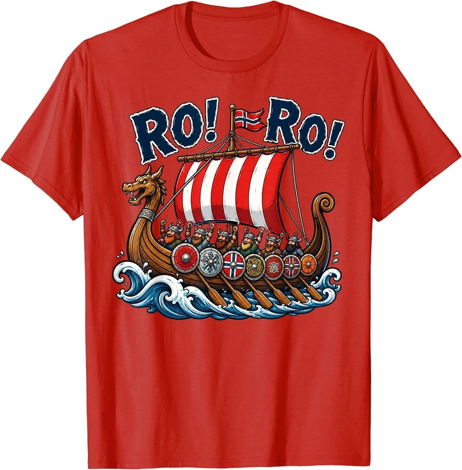 Retro Ro Ro Norway Viking Ship Soccer Norwegian Fan T-Shirt