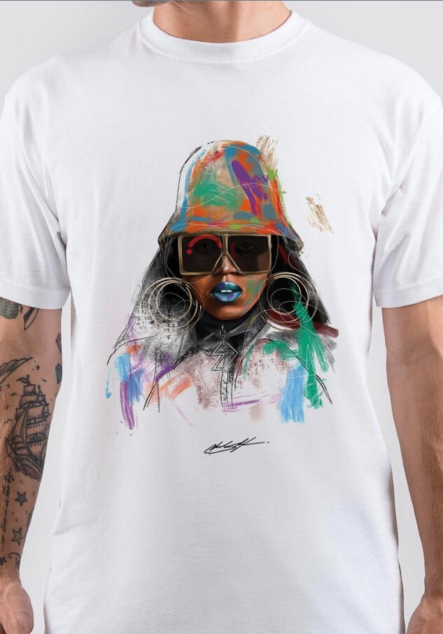 Missy Elliott Art T-Shirt Rapper Unisex Short Sleeve T-Shirt Full Sizes S To 5X