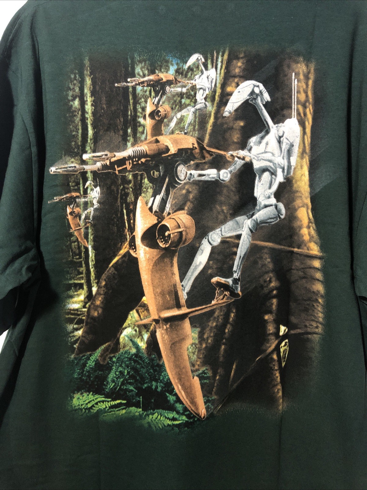 Vintage 1999 NWT! Star Wars Episode I Battle Droid STAP T-Shirt-Sz XL Dark Green