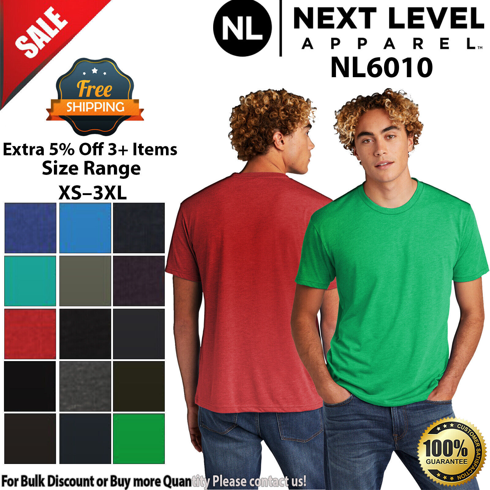 Next Level Unisex Short Sleeve Tri Blend Crew Neck Stylish T-Shirt 6010