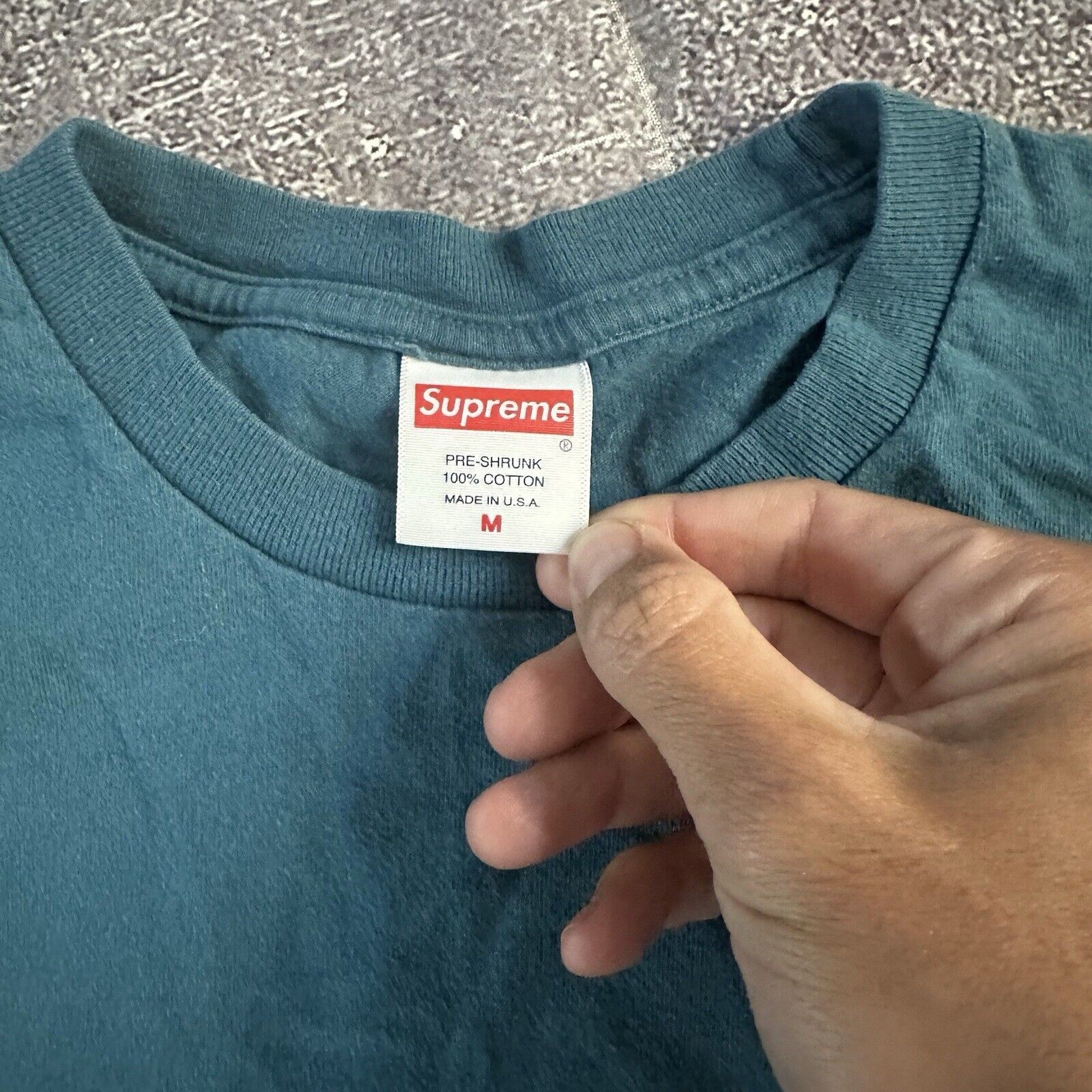 Men’s Supreme X Independent F the Rest Dark Slate Navy Blue L/S T Shirt Tee Sz M