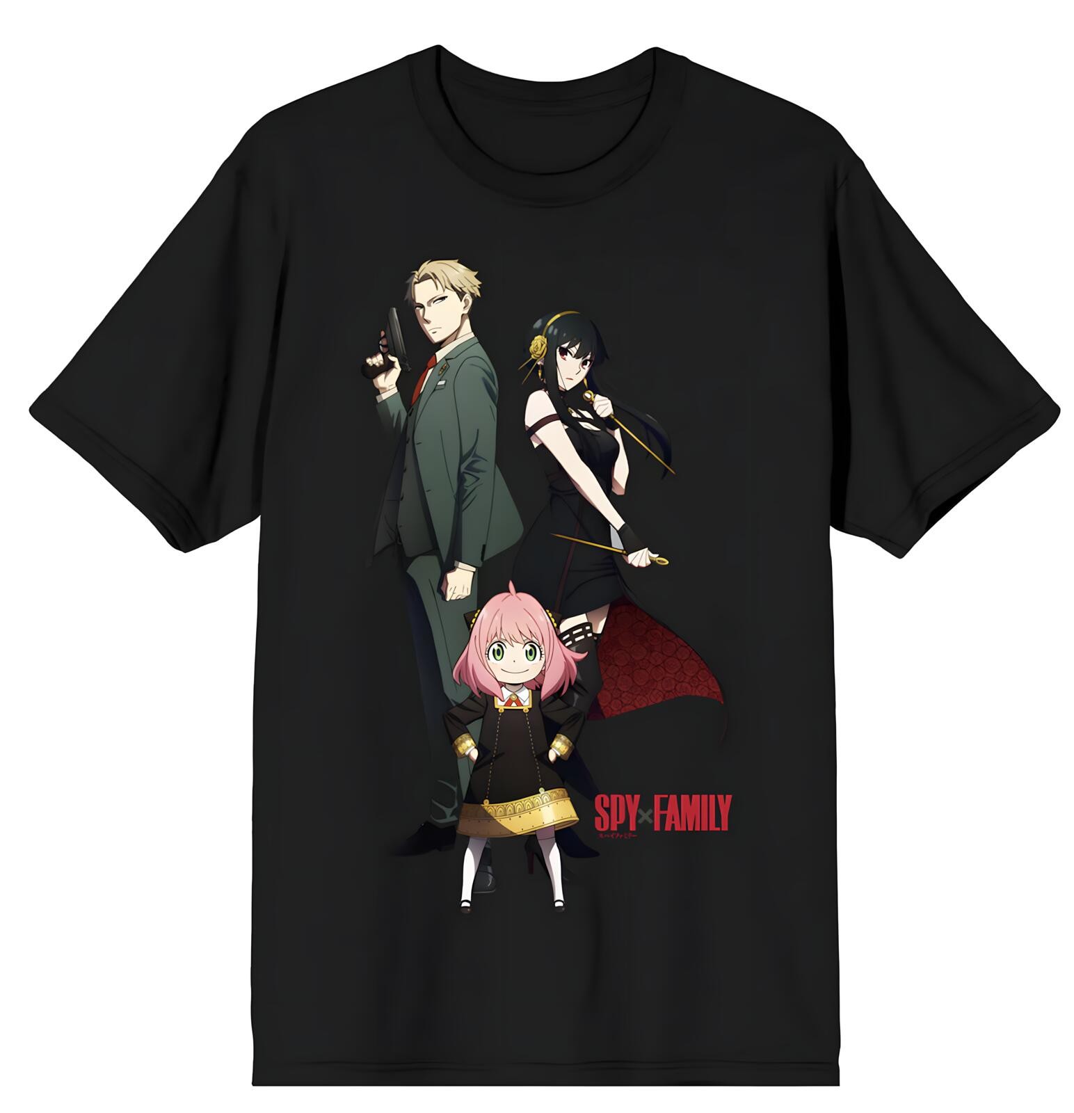 Spy x Family Graphic T-Shirt Black Size Medium Unisex
