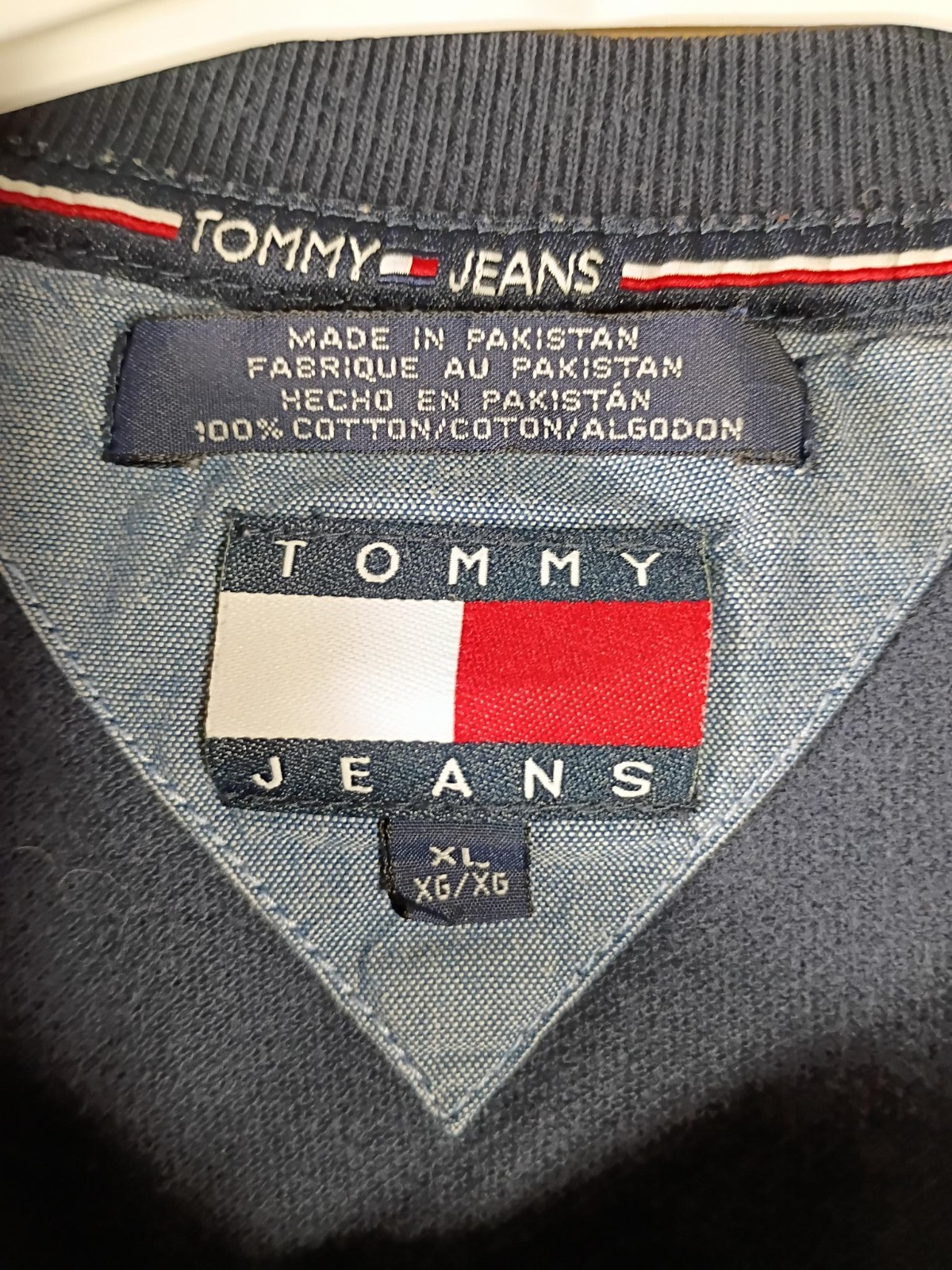Vintage Tommy Hilfiger Shirt Mens Multicolor Striped Crest Logo 90s Xtra Large